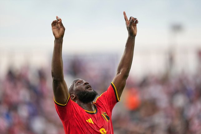 Pemain Belgia Romelu Lukaku