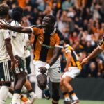 Nobel Mendy merayakan golnya ke gawang Manchester United, Sabtu (22/8/2026)